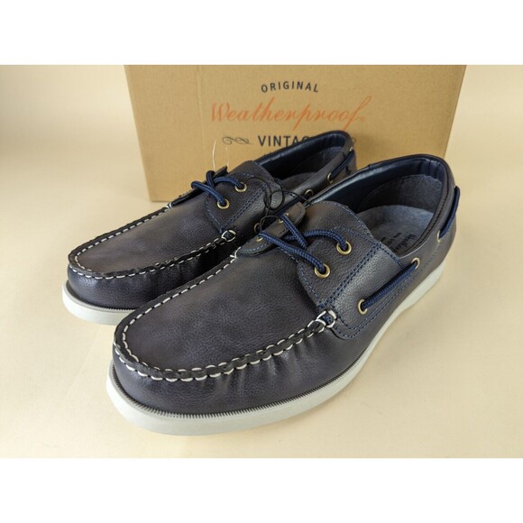 Weatherproof Vintage Benny Boat Shoes Mens 13M Navy Blue Lace Up Shoes NWB main image 6
